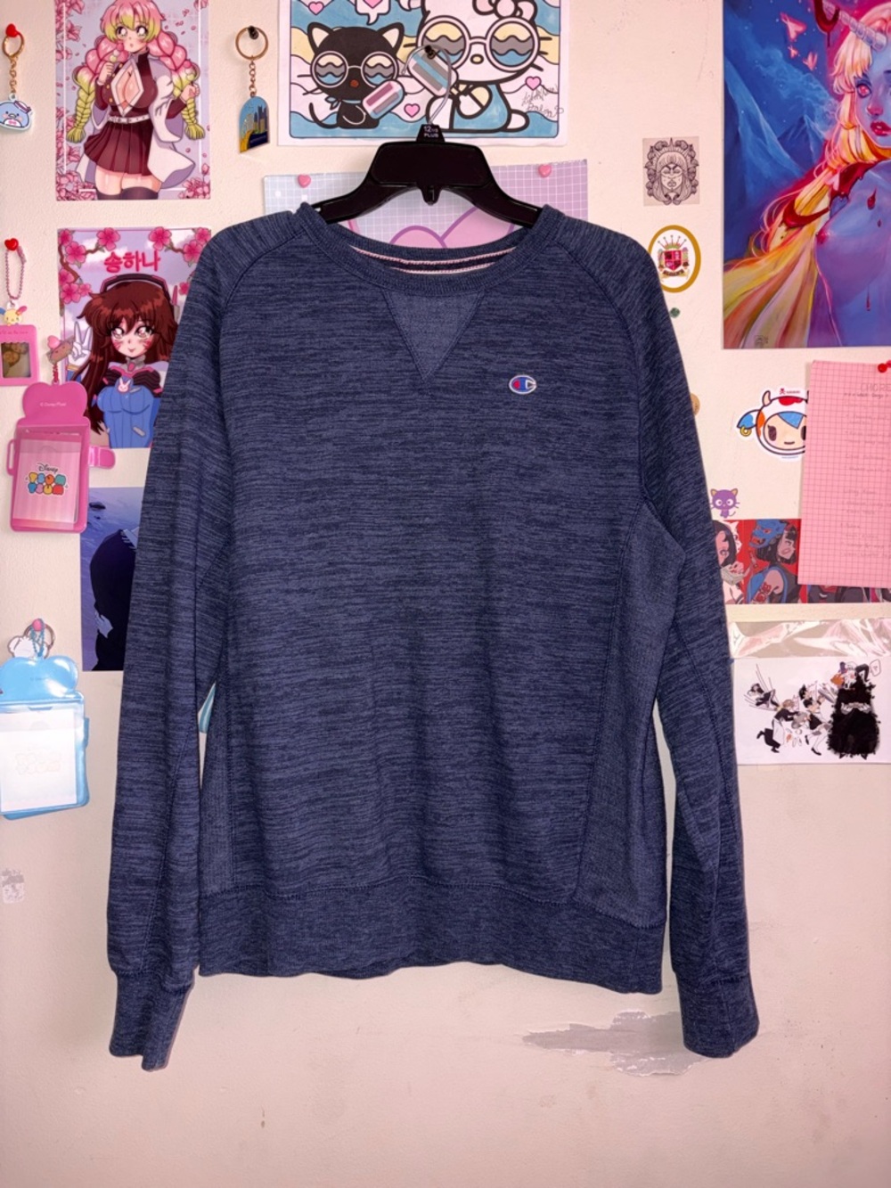 Vintage Champion Navy Heather Pullover Sweatshirt